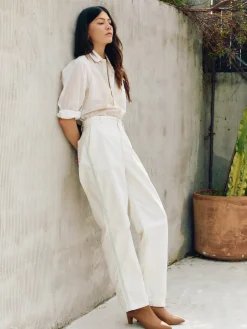 Women Imogene + Willie Pants & Shorts*baker striped trouser in white