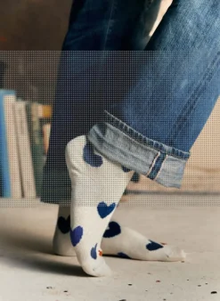 Women Imogene + Willie Socks|Accessories*blue heart sock in natural