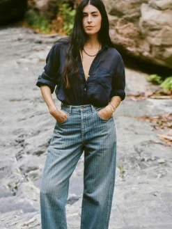 Women Imogene + Willie Denim|The Jeans*buckleback jean in washed indigo stripe