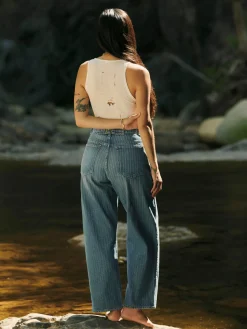 Women Imogene + Willie Denim|The Jeans*buckleback jean in washed indigo stripe