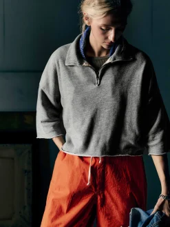 Women Imogene + Willie Knits & Sweaters*cut sleeve cropped quarter zip