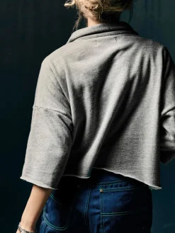 Women Imogene + Willie Knits & Sweaters*cut sleeve cropped quarter zip