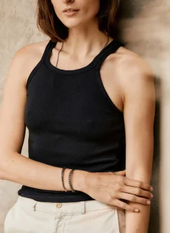Women Imogene + Willie Tees & Tanks*faded black ribbed racerback tank