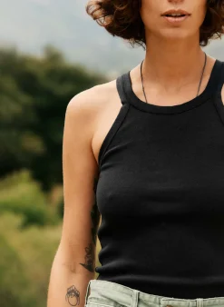 Women Imogene + Willie Tees & Tanks*faded black ribbed racerback tank