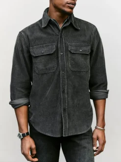 Imogene + Willie Shirts*griffin workshirt in faded black cord
