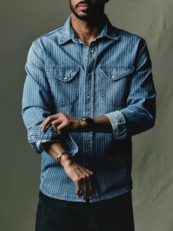 Imogene + Willie Shirts*hayes indigo stripe pearl snap