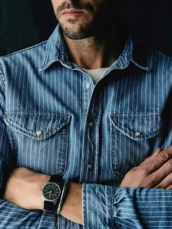 Imogene + Willie Shirts*hayes indigo stripe pearl snap