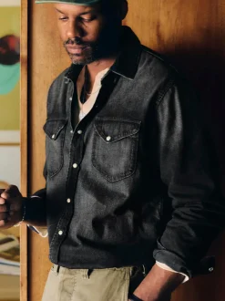 Imogene + Willie Shirts*hayes washed black pearl snap