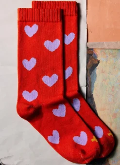 Imogene + Willie Socks*heart sock in poppy