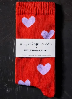 Imogene + Willie Socks*heart sock in poppy