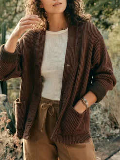 Women Imogene + Willie Knits & Sweaters*knit waffle cardigan in brown