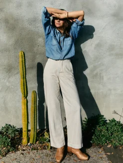 Women Imogene + Willie Pants & Shorts|Denim*logan bleached indigo stripe