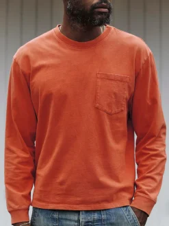 Imogene + Willie Knits & Sweaters|T-Shirts*long sleeve pocket tee in faded orange