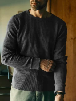Imogene + Willie Knits & Sweaters*long sleeve thermal crew in faded black