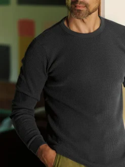 Imogene + Willie Knits & Sweaters*long sleeve thermal crew in faded black