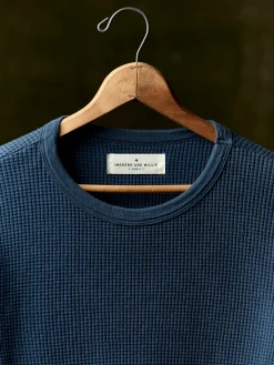 Imogene + Willie Knits & Sweaters*long sleeve thermal crew in steel blue