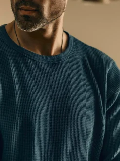 Imogene + Willie Knits & Sweaters*long sleeve thermal crew in steel blue