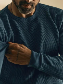 Imogene + Willie Knits & Sweaters*long sleeve thermal crew in steel blue