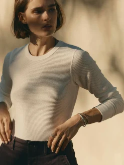 Women Imogene + Willie Knits & Sweaters*long sleeve waffle thermal in white