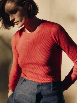 Women Imogene + Willie Knits & Sweaters*long sleeve waffle thermal in faded red