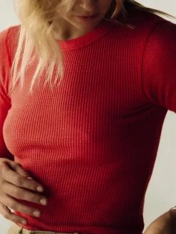 Women Imogene + Willie Knits & Sweaters*long sleeve waffle thermal in faded red