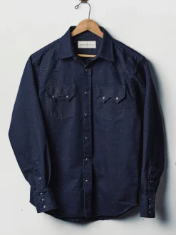 Imogene + Willie Shirts*sawtooth pearl snap in reverse black indigo nep