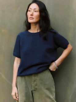 Women Imogene + Willie Knits & Sweaters*short sleeve raglan sweatshirt in navy