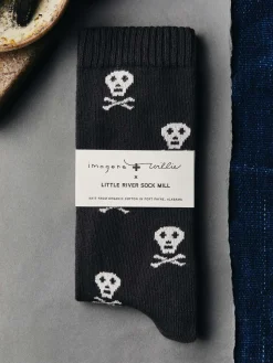 Imogene + Willie Socks*skull sock in charcoal