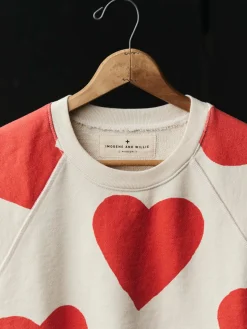 Women Imogene + Willie Knits & Sweaters*s/s "hearts all over" raglan sweatshirt