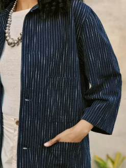 Women Imogene + Willie Jackets*striped indigo studio jacket