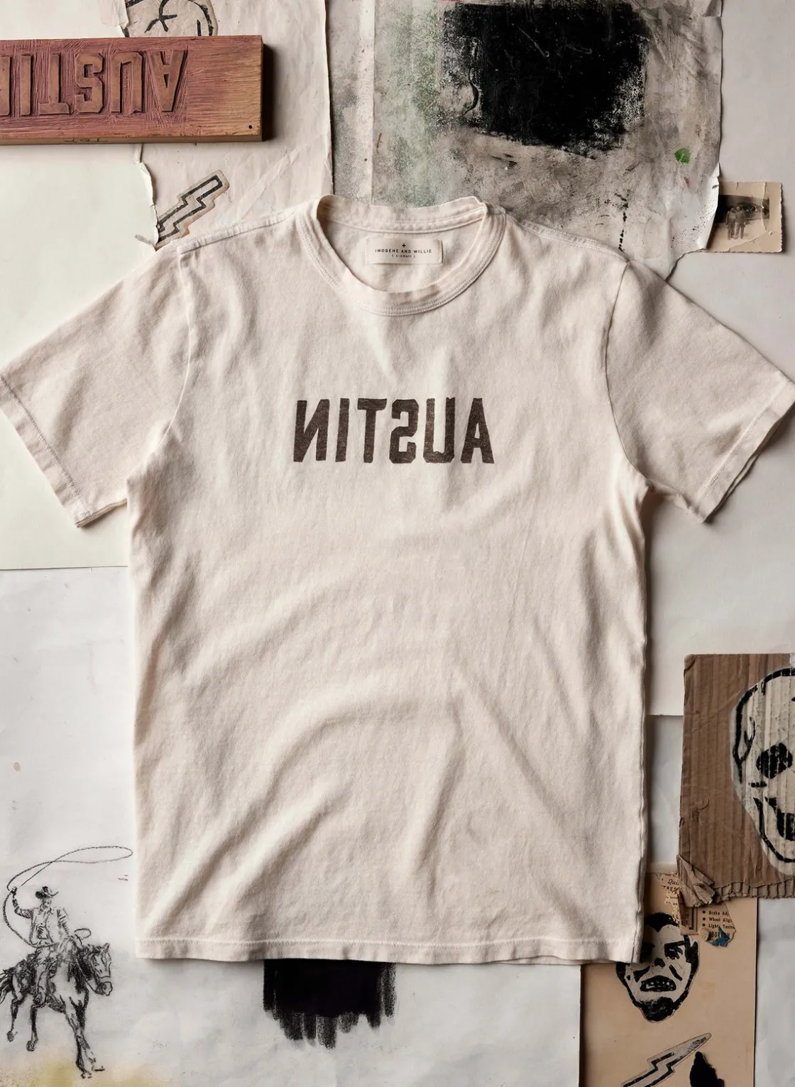 Women Imogene + Willie Graphic Tees|Graphic Tees*the "austin" tee in vintage white