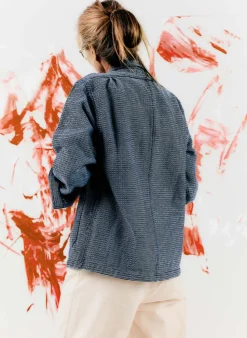 Women Imogene + Willie Jackets*the painters coat in indigo cream sashiko