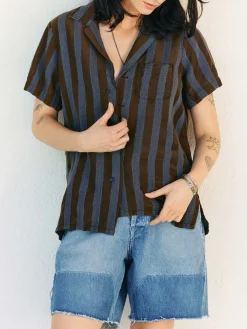 Women Imogene + Willie Shirts*the sunfair shirt in indigo jacquard stripe