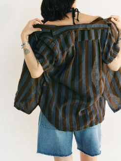 Women Imogene + Willie Shirts*the sunfair shirt in indigo jacquard stripe