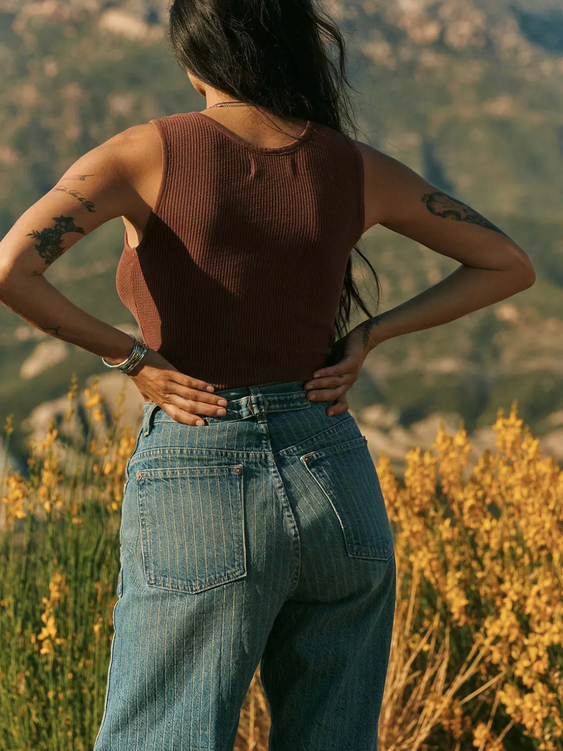 Women Imogene + Willie Tees & Tanks*the vintage tank in open knit chestnut